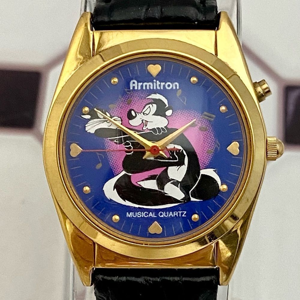 Vintage Armitron x Looney Tunes Pepe Le Pew Musical Watch “…Mood for Love” 🎵 - Picture 5 of 17